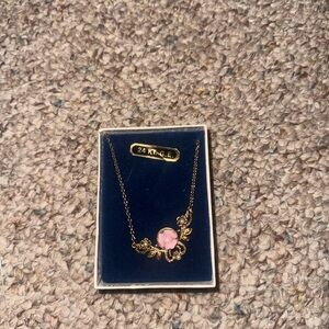 24k Gold and Pink Floral Necklace